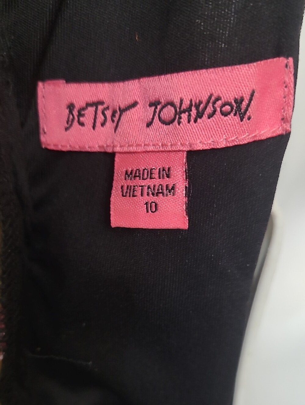Betsey Johnson Black Maxi Dress with Pink, Red & Blue Floral Embroidery - Picture 4 of 4